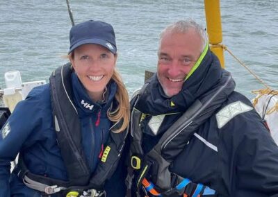 Claire Cleaver and Andy Wright aboard Serafina